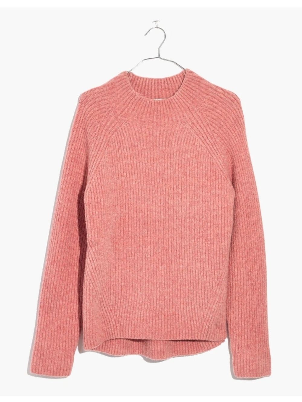 Madewell, Northfield Mockneck Sweater,Heather Poinsettia, Size Medium